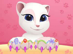 Talking Tom & Angela Great Manicure Online Game - Kids Nail Art Game