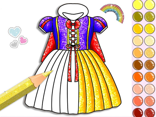Princess Glitter Coloring Book Game - Coloring Game